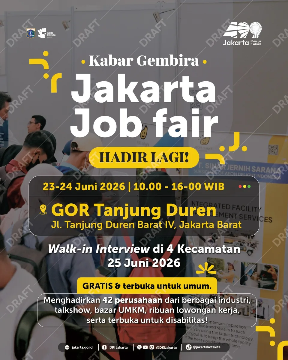 Job Fair Kabupaten Aceh Utara 2026 (Suku Dinas TKTE Wilayah Kabupaten Aceh Utara Barat) : 23-24 Juni 2026